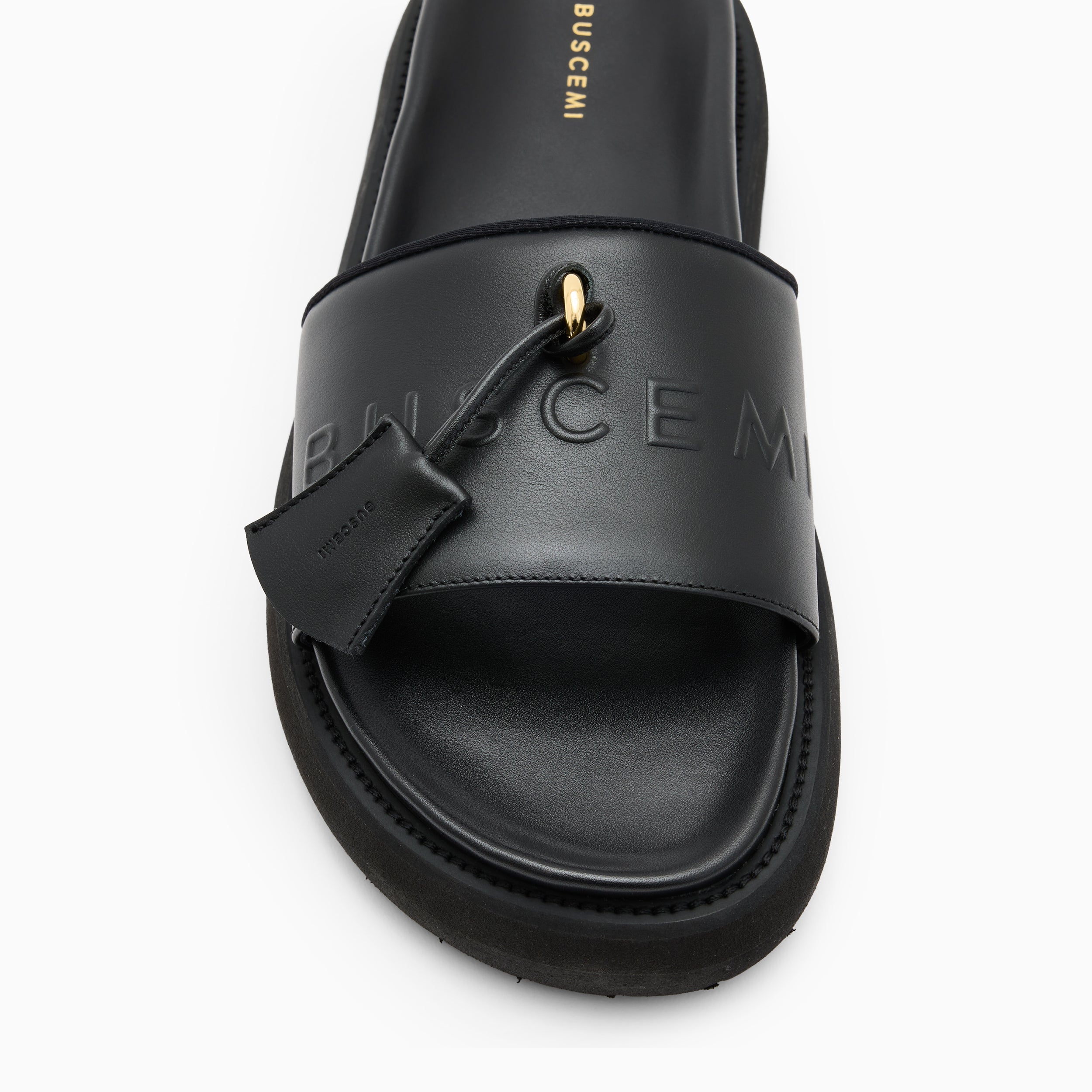 BUSCEMI-MEN'S-BUSCEMI ORION LEATHER SLIDE-Handmade in Italy from the finest Italian leathers and materials.