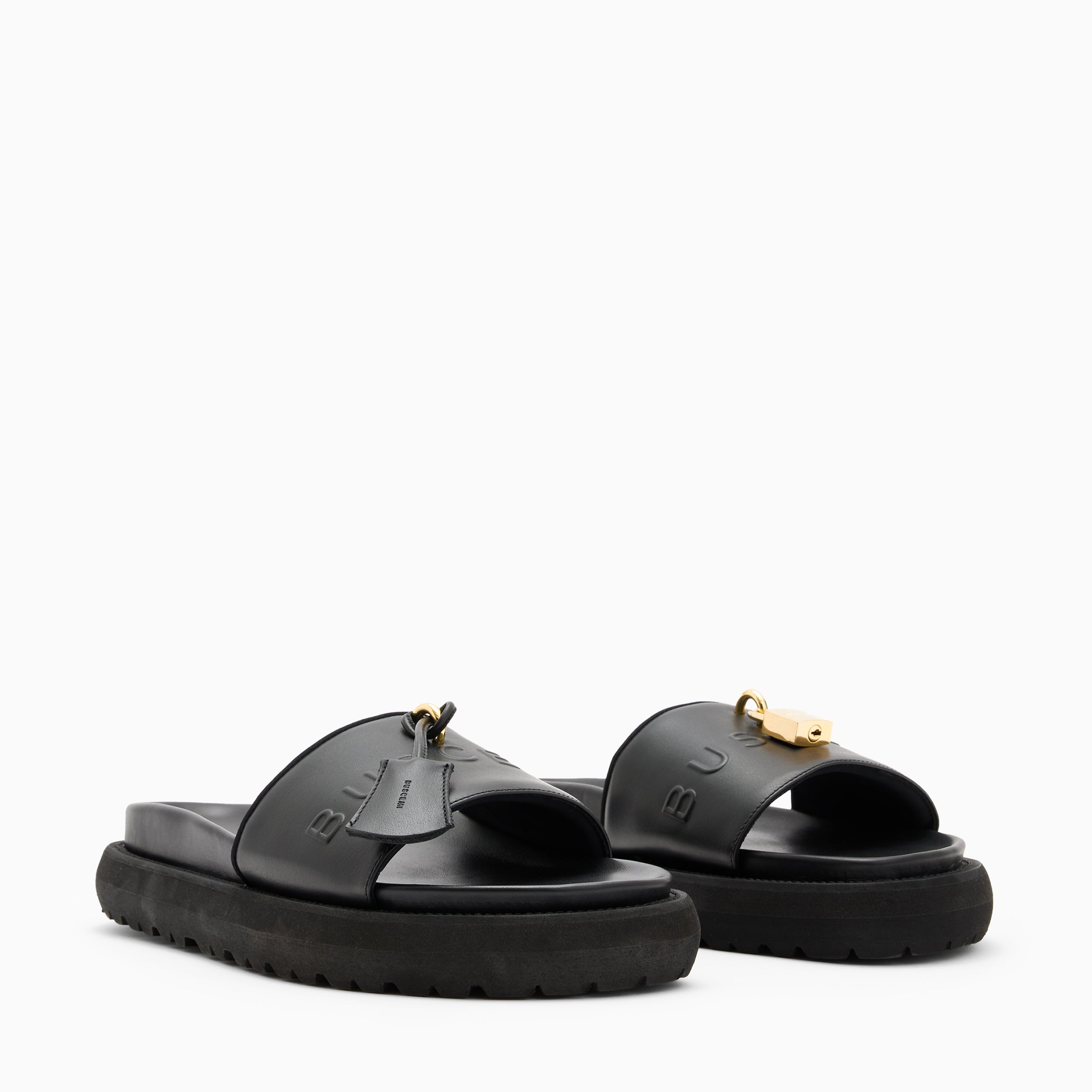 BUSCEMI-MEN'S-BUSCEMI ORION LEATHER SLIDE-Handmade in Italy from the finest Italian leathers and materials.