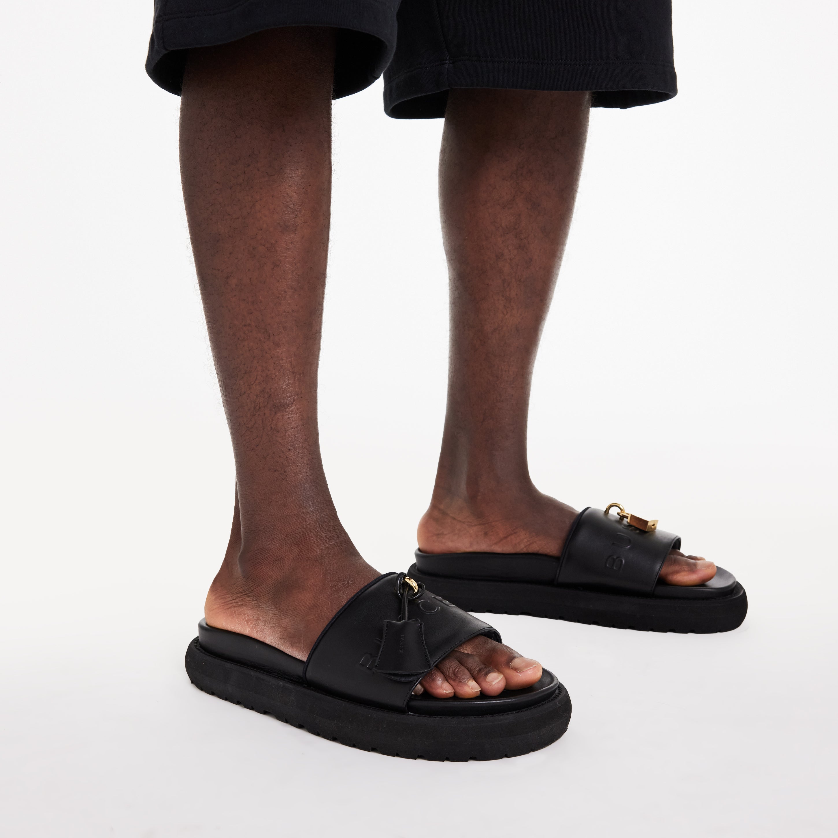BUSCEMI-MEN'S-BUSCEMI ORION LEATHER SLIDE-Handmade in Italy from the finest Italian leathers and materials.