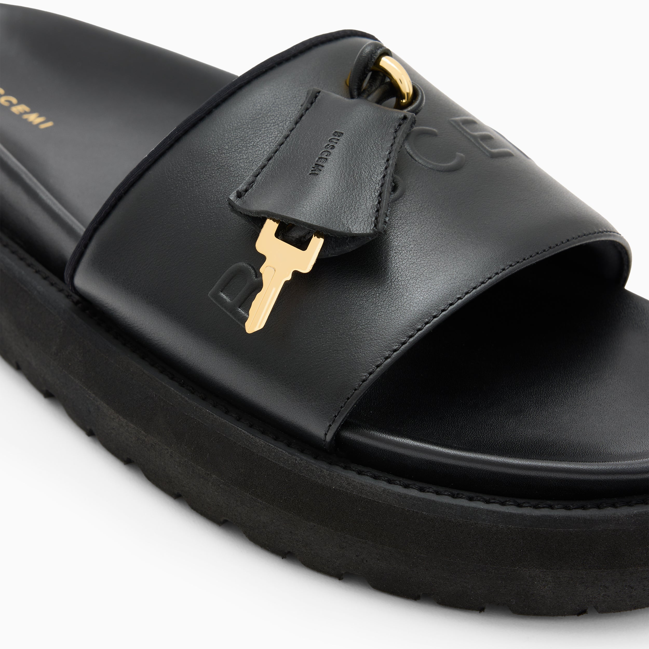 BUSCEMI-MEN'S-BUSCEMI ORION LEATHER SLIDE-Handmade in Italy from the finest Italian leathers and materials.