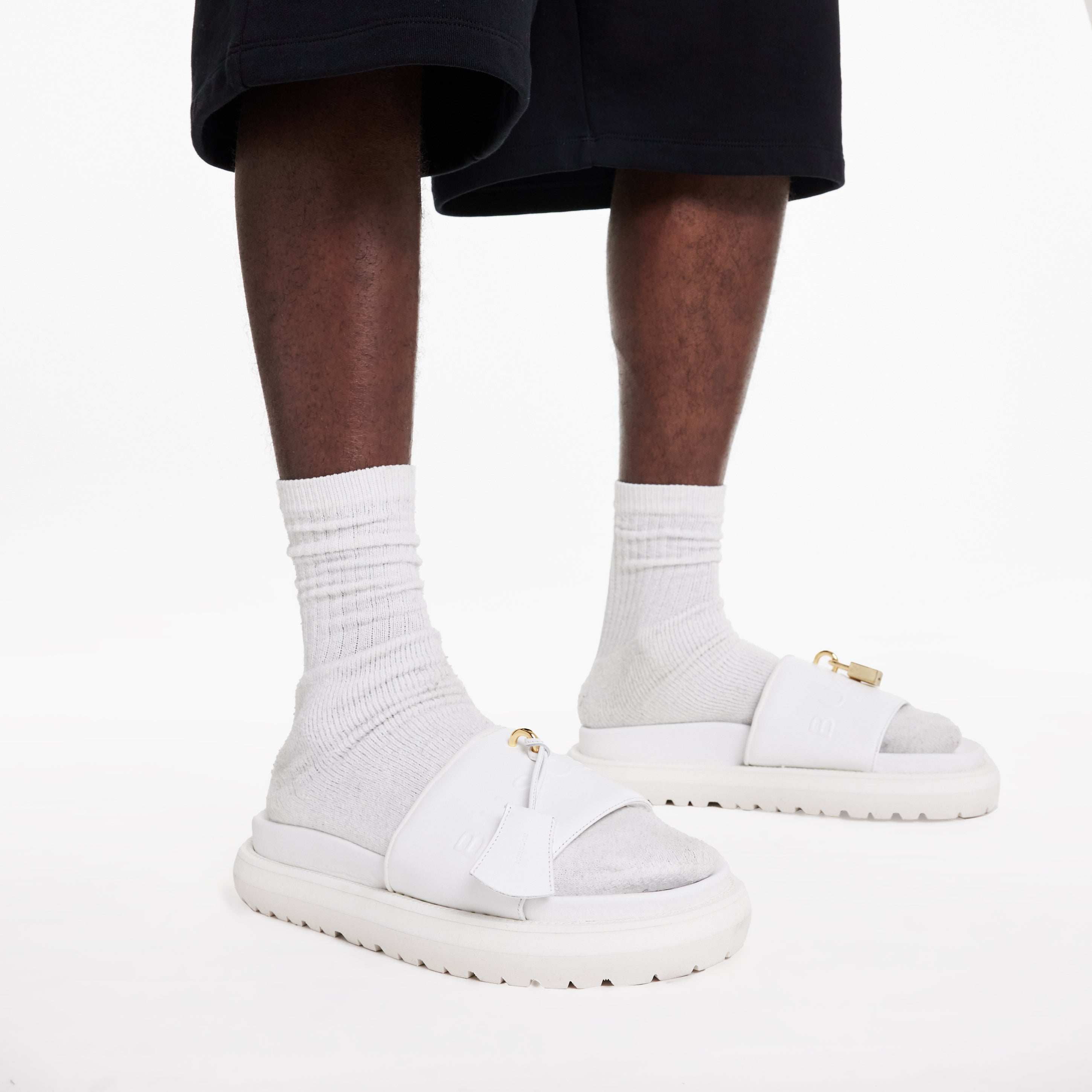 BUSCEMI-MEN'S-BUSCEMI ORION LEATHER SLIDE-Handmade in Italy from the finest Italian leathers and materials.