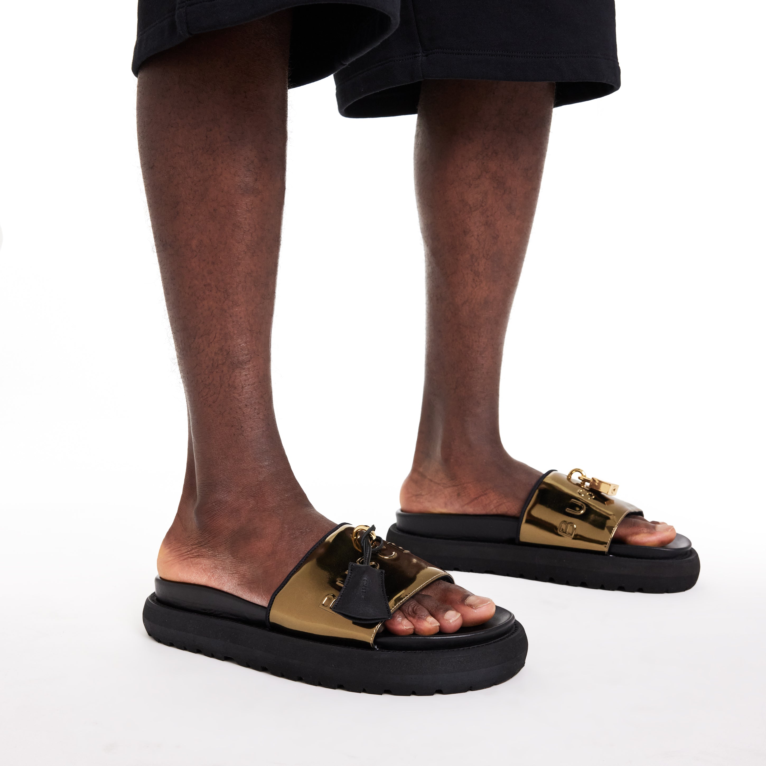 BUSCEMI-MEN'S-BUSCEMI ORION LEATHER SLIDE-Handmade in Italy from the finest Italian leathers and materials.