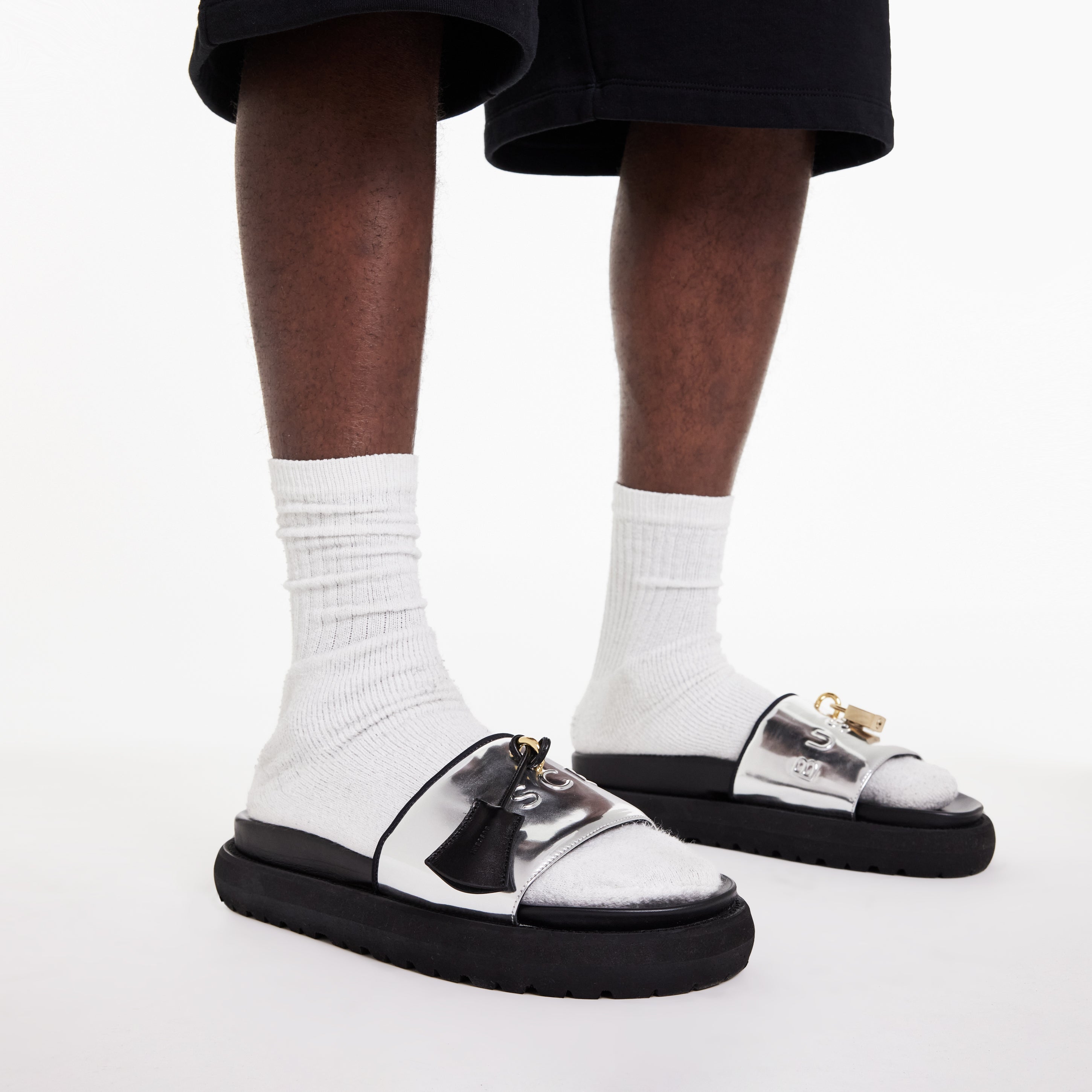 BUSCEMI-MEN'S-BUSCEMI ORION LEATHER SLIDE-Handmade in Italy from the finest Italian leathers and materials.