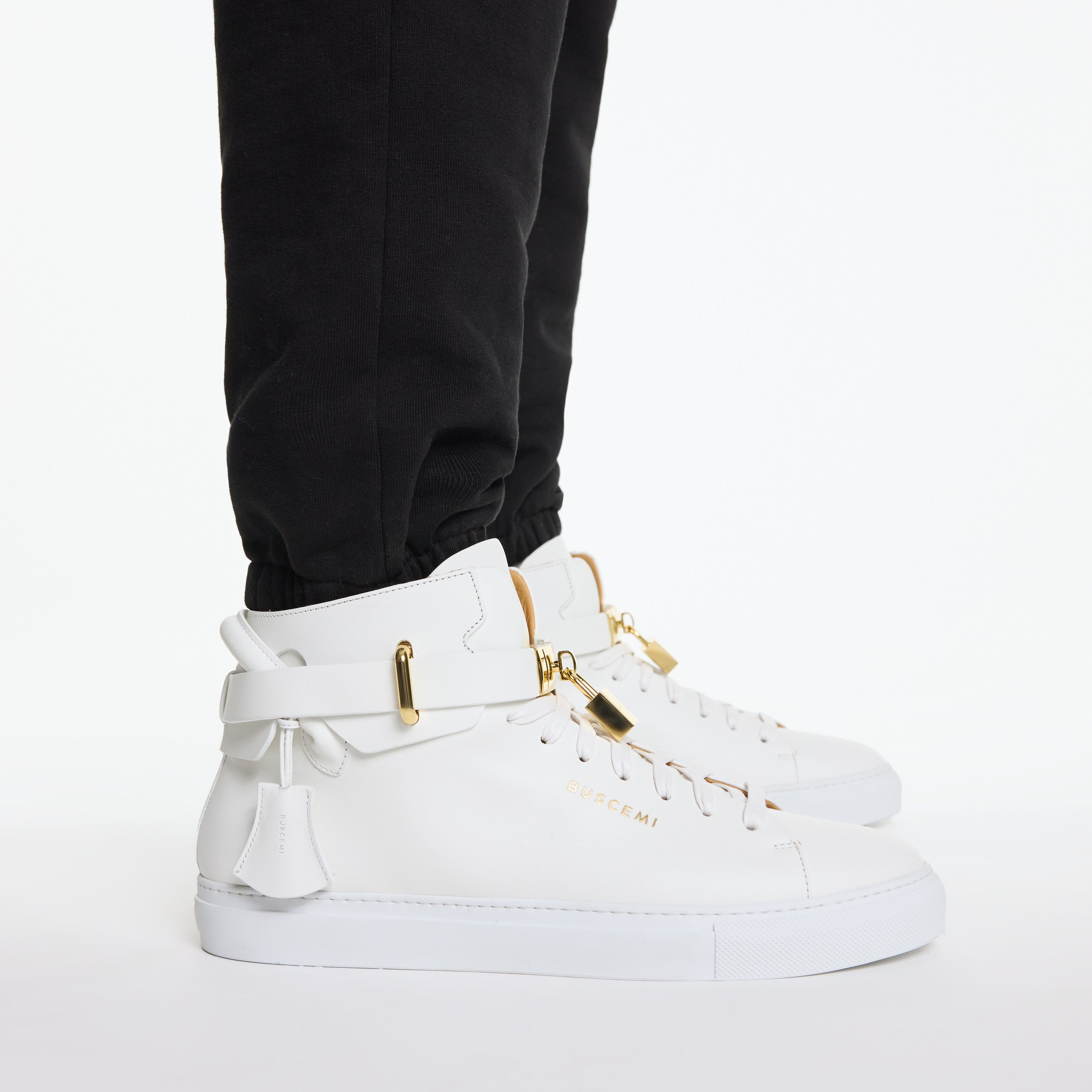 BUSCEMI-MEN'S-BUSCEMI 100MM HIGH TOP LEATHER SNEAKER-Handmade in Italy from the finest Italian leathers and materials.