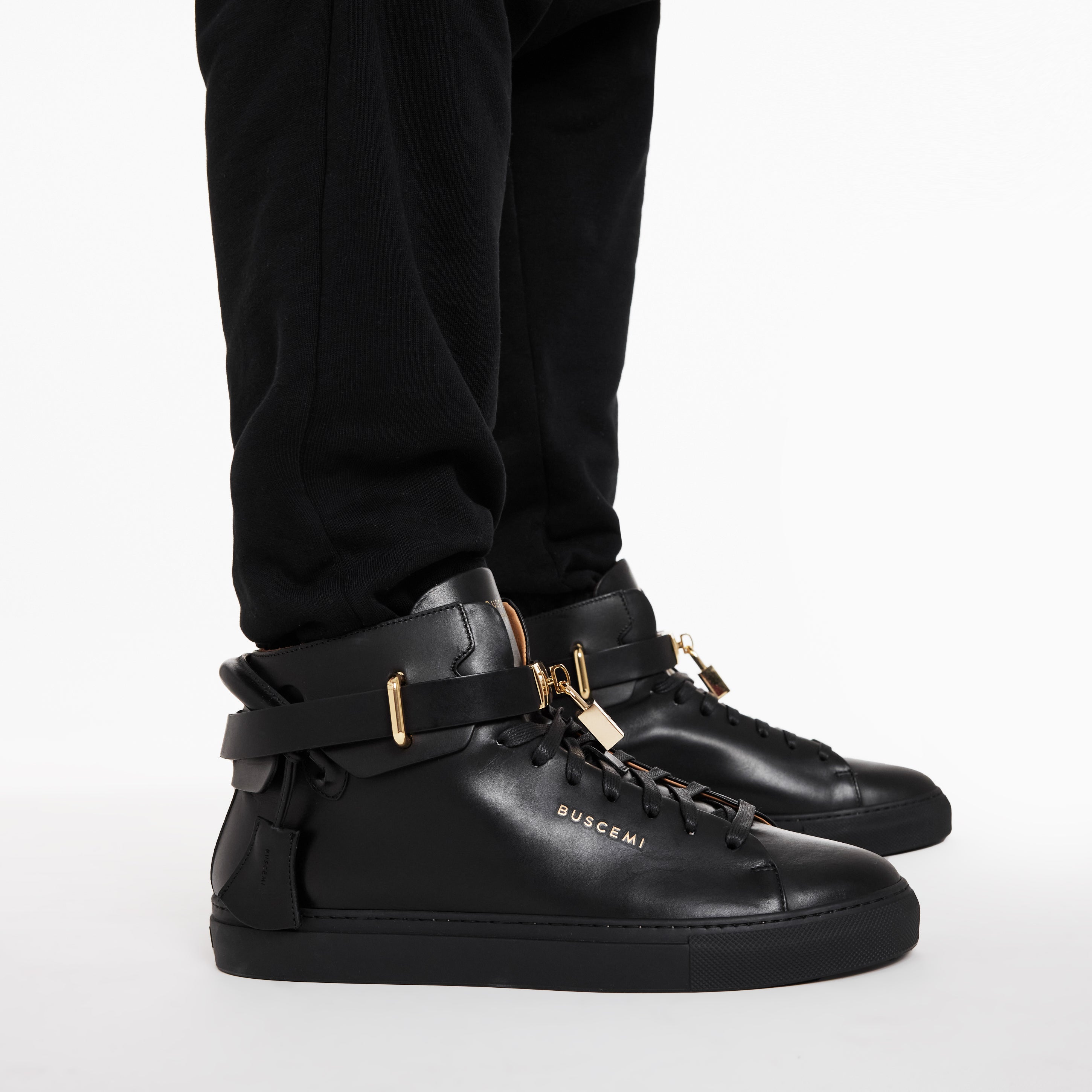 BUSCEMI-MEN'S-BUSCEMI 100MM HIGH TOP LEATHER SNEAKER-Handmade in Italy from the finest Italian leathers and materials.