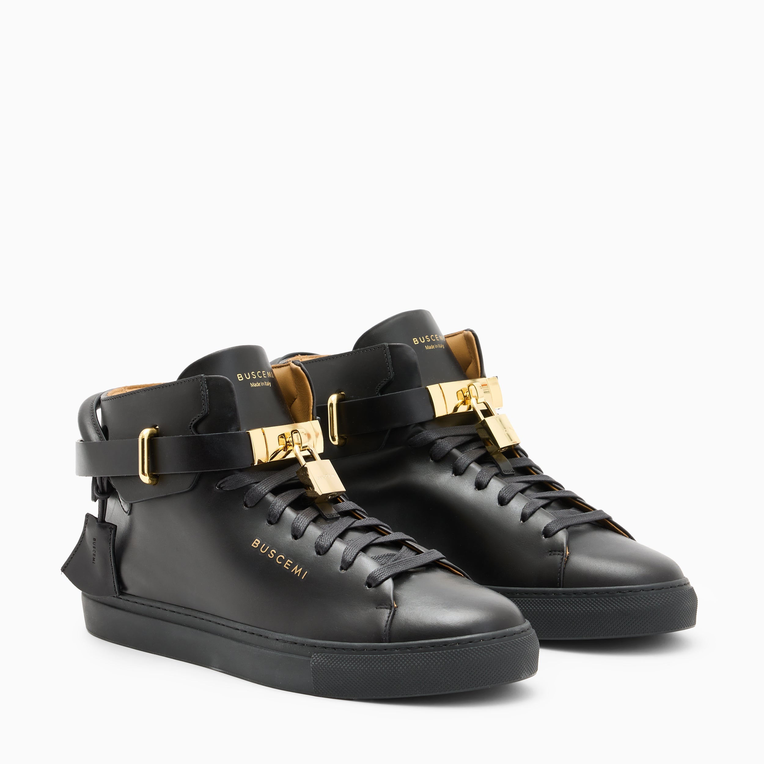 BUSCEMI-MEN'S-BUSCEMI 100MM HIGH TOP LEATHER SNEAKER-Handmade in Italy from the finest Italian leathers and materials.