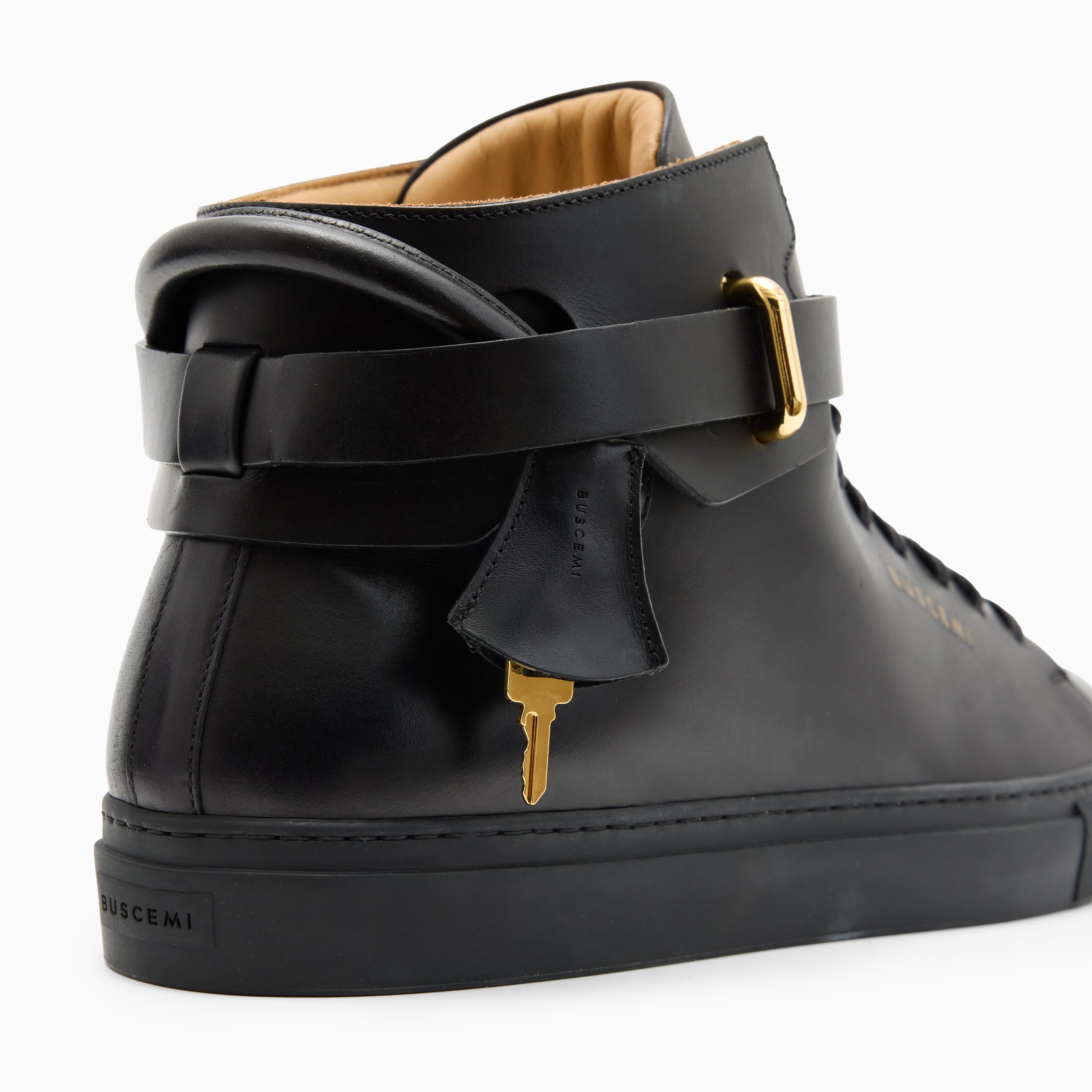 BUSCEMI-MEN'S-BUSCEMI 100MM HIGH TOP LEATHER SNEAKER-Handmade in Italy from the finest Italian leathers and materials.