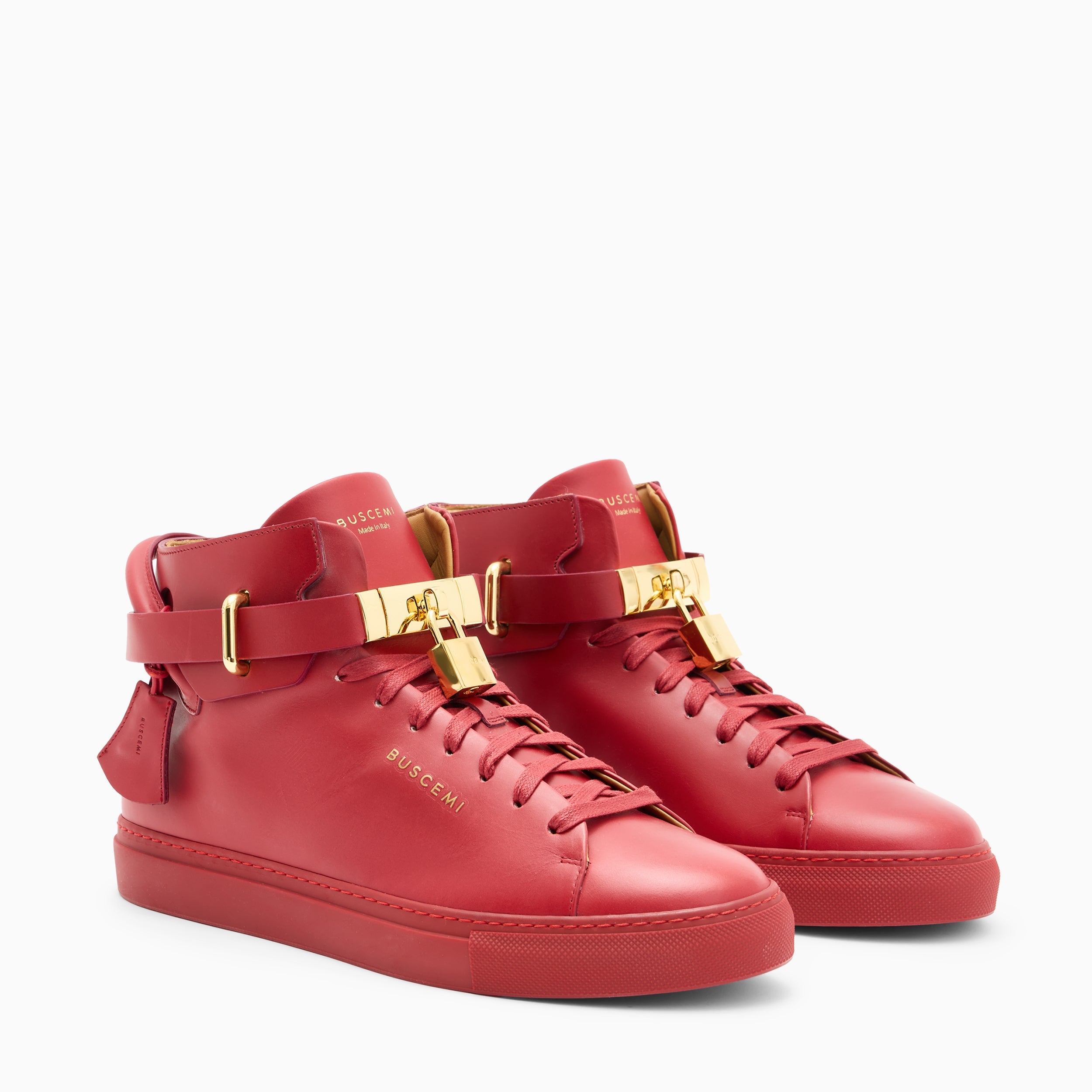 BUSCEMI-MEN'S-BUSCEMI 100MM HIGH TOP LEATHER SNEAKER-Handmade in Italy from the finest Italian leathers and materials.