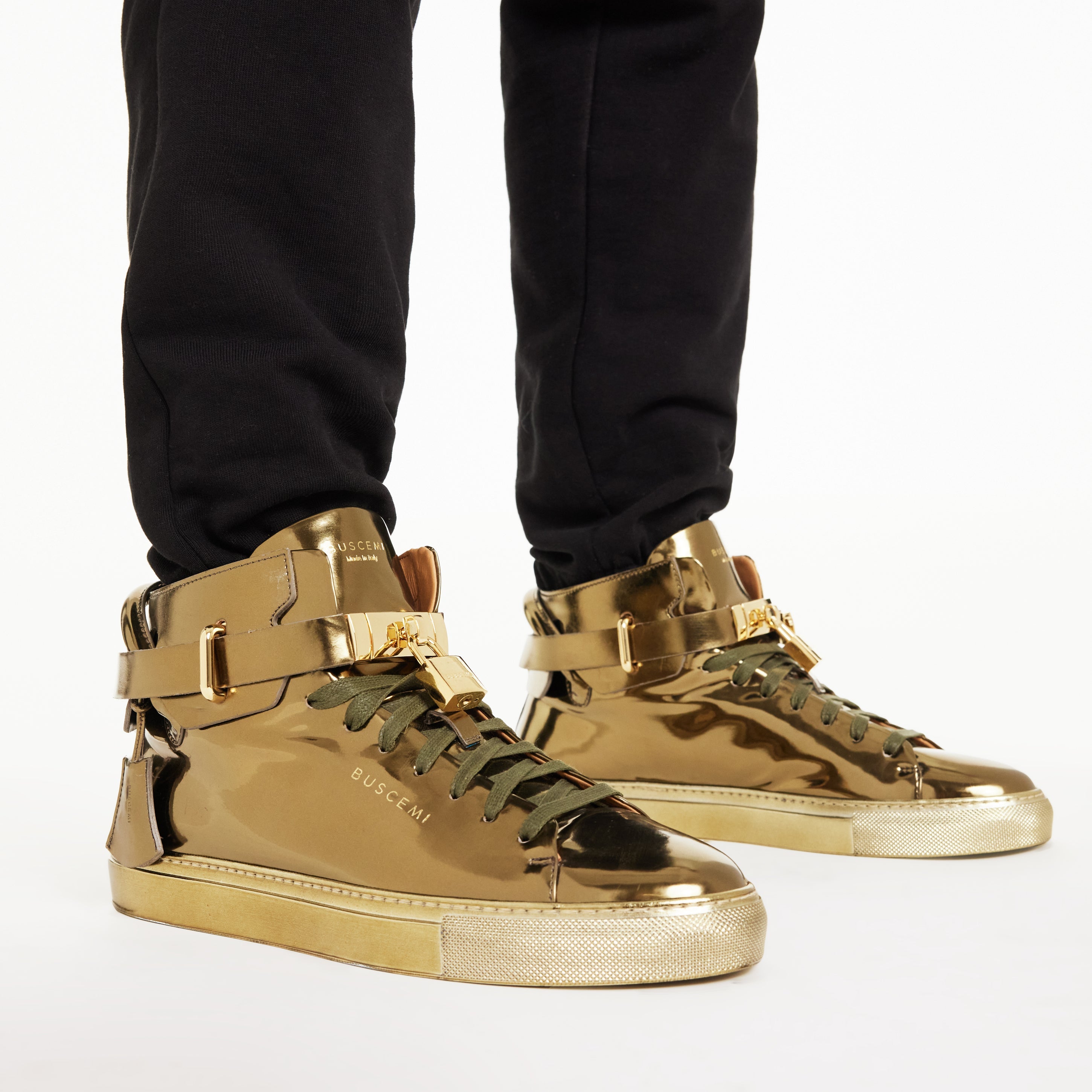 BUSCEMI-MEN'S-BUSCEMI 100MM HIGH TOP LEATHER SNEAKER-Handmade in Italy from the finest Italian leathers and materials.