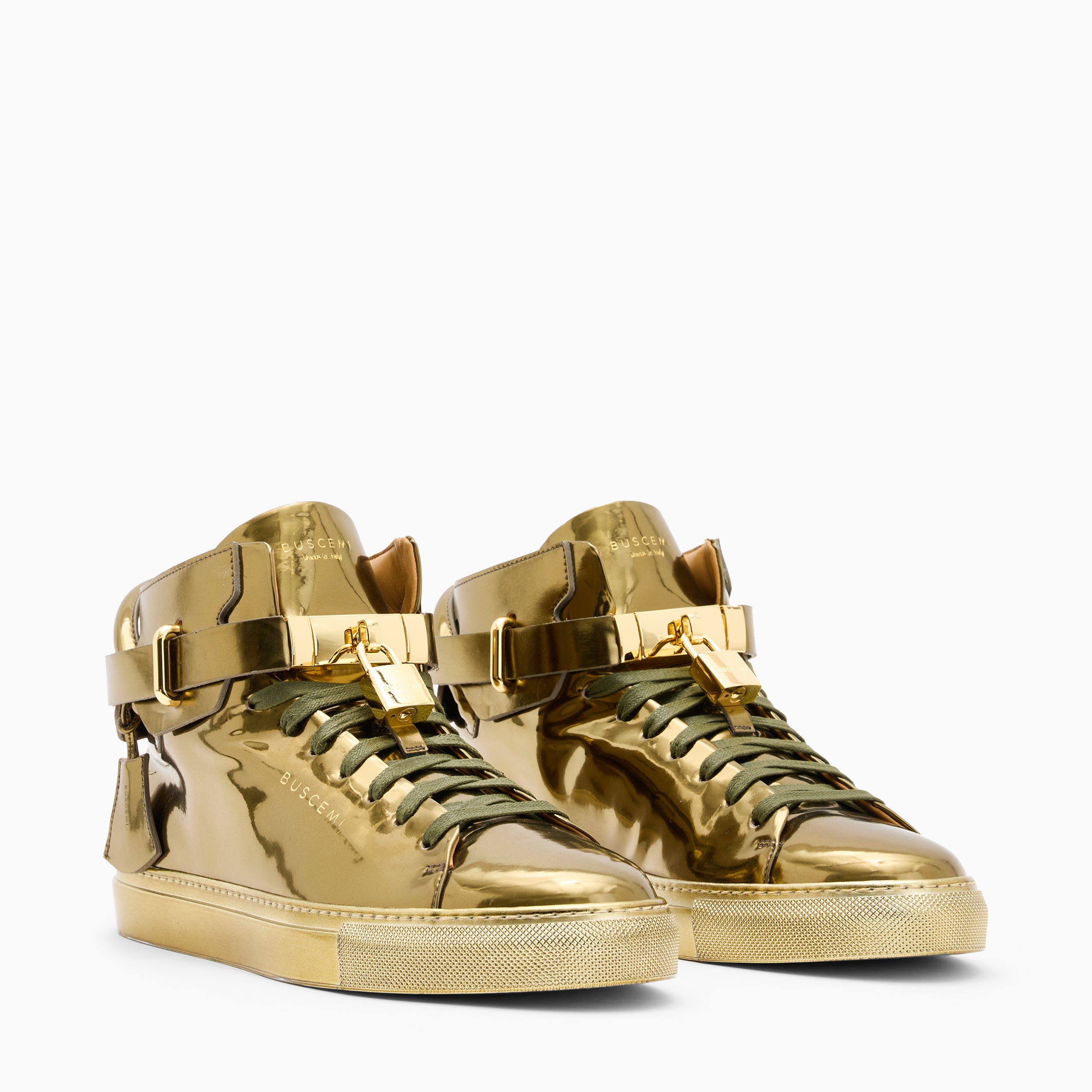 BUSCEMI-MEN'S-BUSCEMI 100MM HIGH TOP LEATHER SNEAKER-Handmade in Italy from the finest Italian leathers and materials.