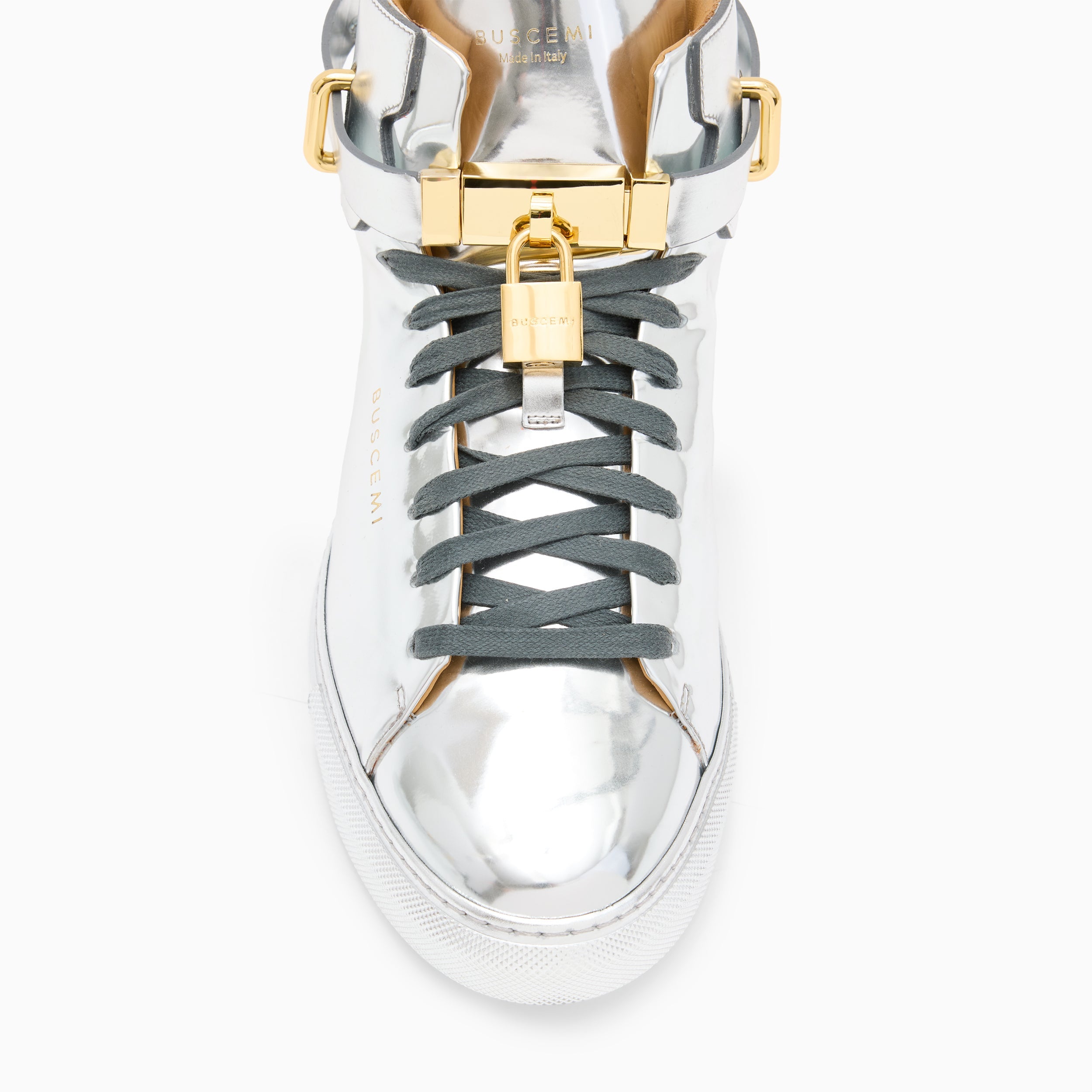 BUSCEMI-MEN'S-BUSCEMI 100MM HIGH TOP LEATHER SNEAKER-Handmade in Italy from the finest Italian leathers and materials.