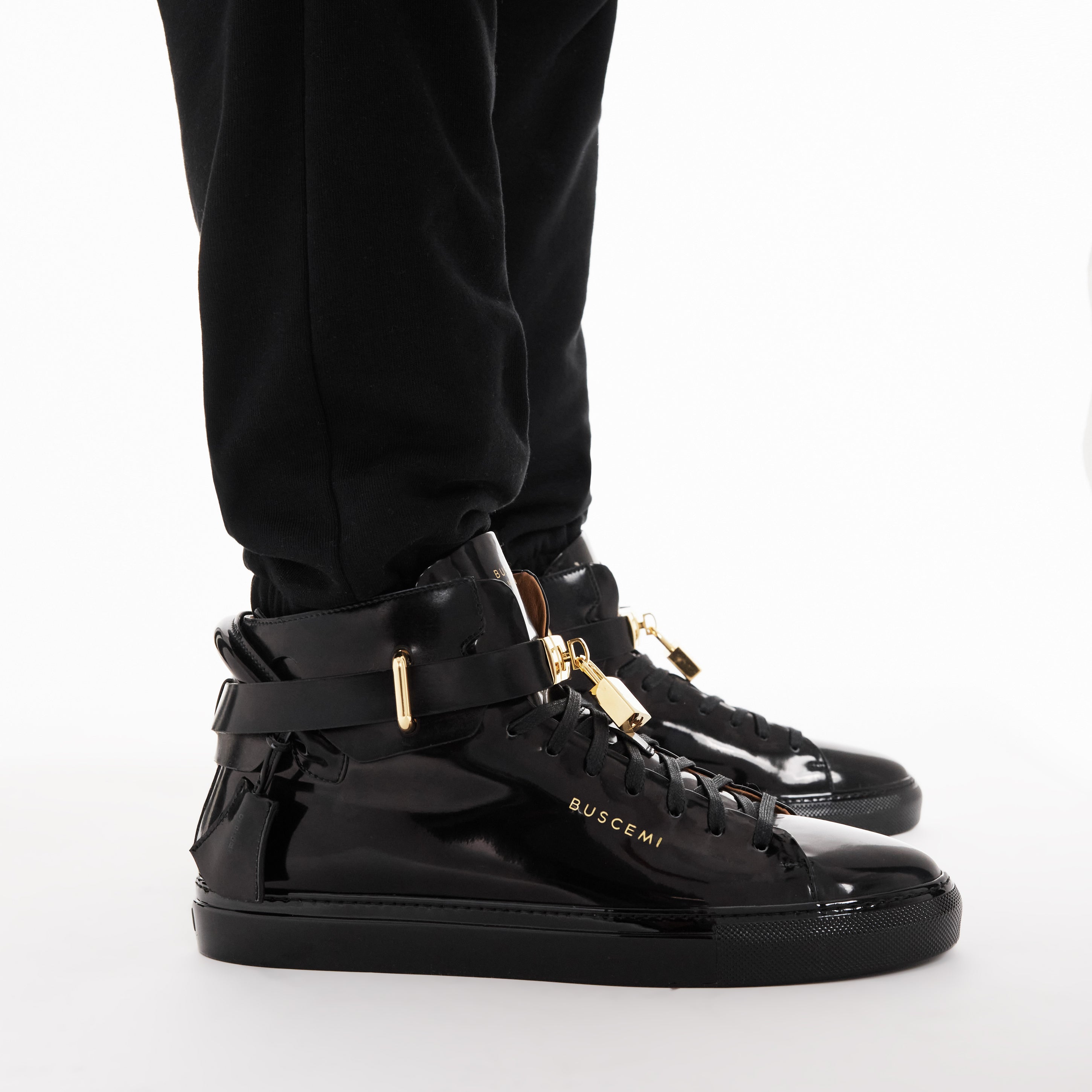 BUSCEMI-MEN'S-BUSCEMI 100MM HIGH TOP LEATHER SNEAKER-Handmade in Italy from the finest Italian leathers and materials.