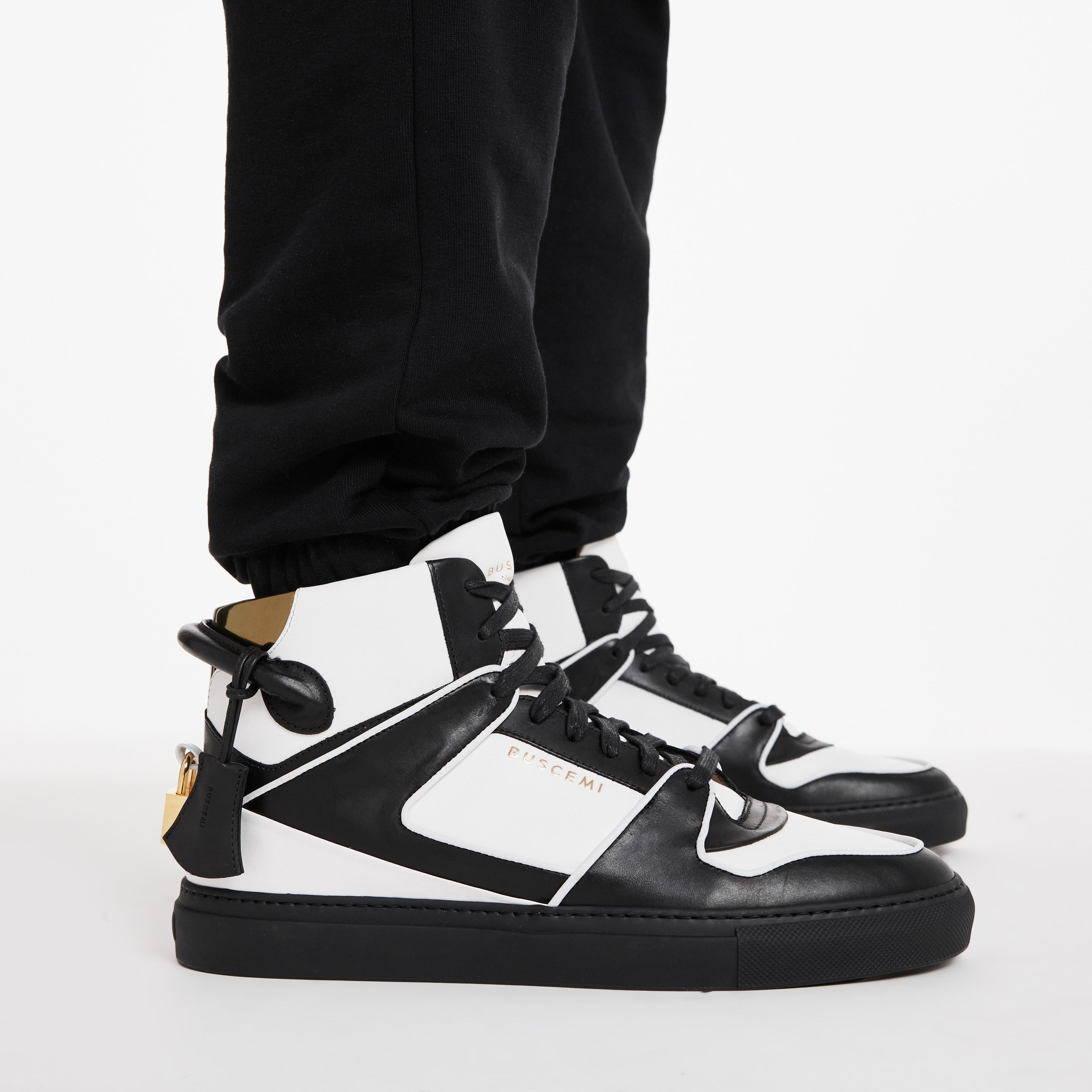 BUSCEMI-MEN'S-BUSCEMI 110MM HIGH TOP LEATHER SNEAKER-Handmade in Italy from the finest Italian leathers and materials.