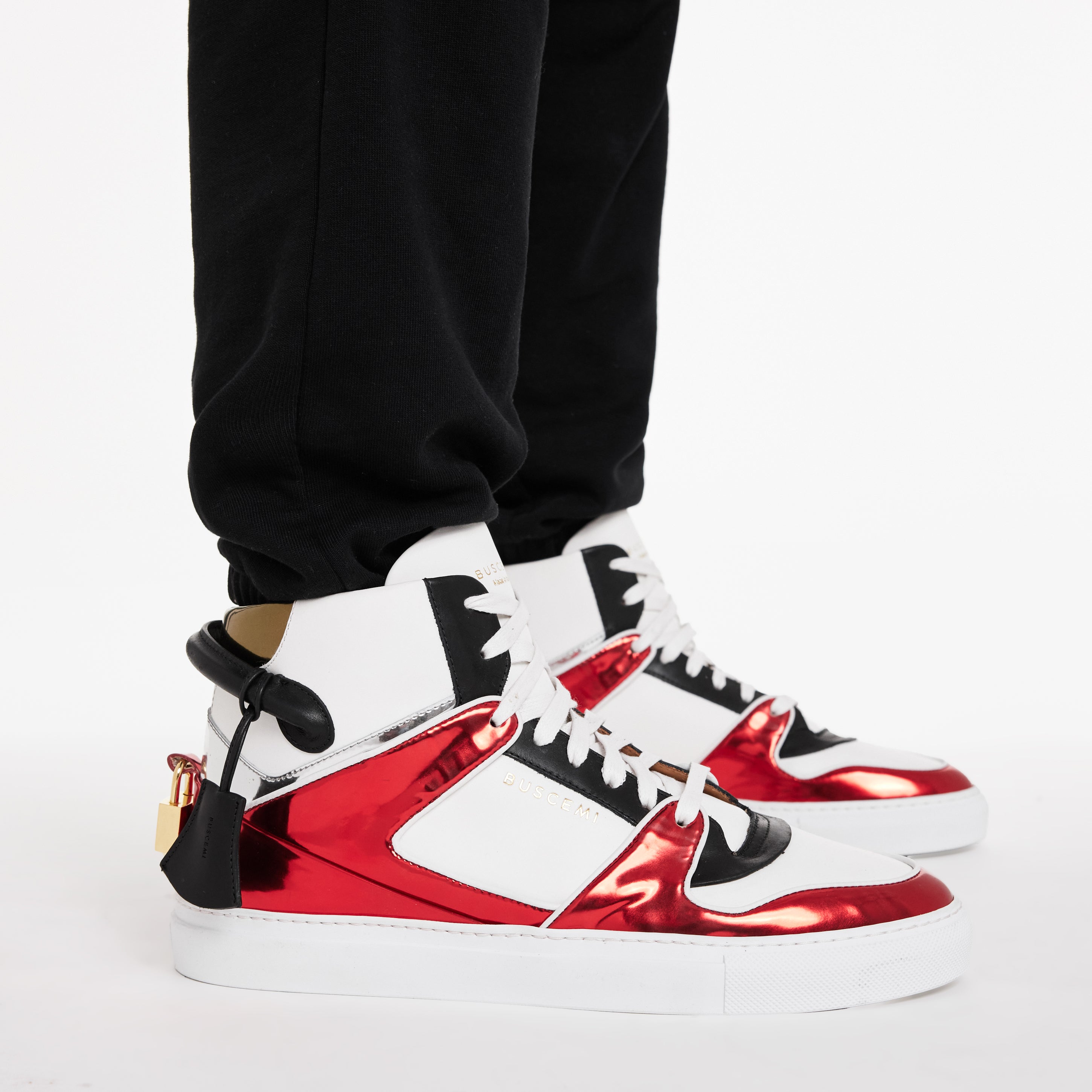 BUSCEMI-MEN'S-BUSCEMI 110MM HIGH TOP LEATHER SNEAKER-Handmade in Italy from the finest Italian leathers and materials.