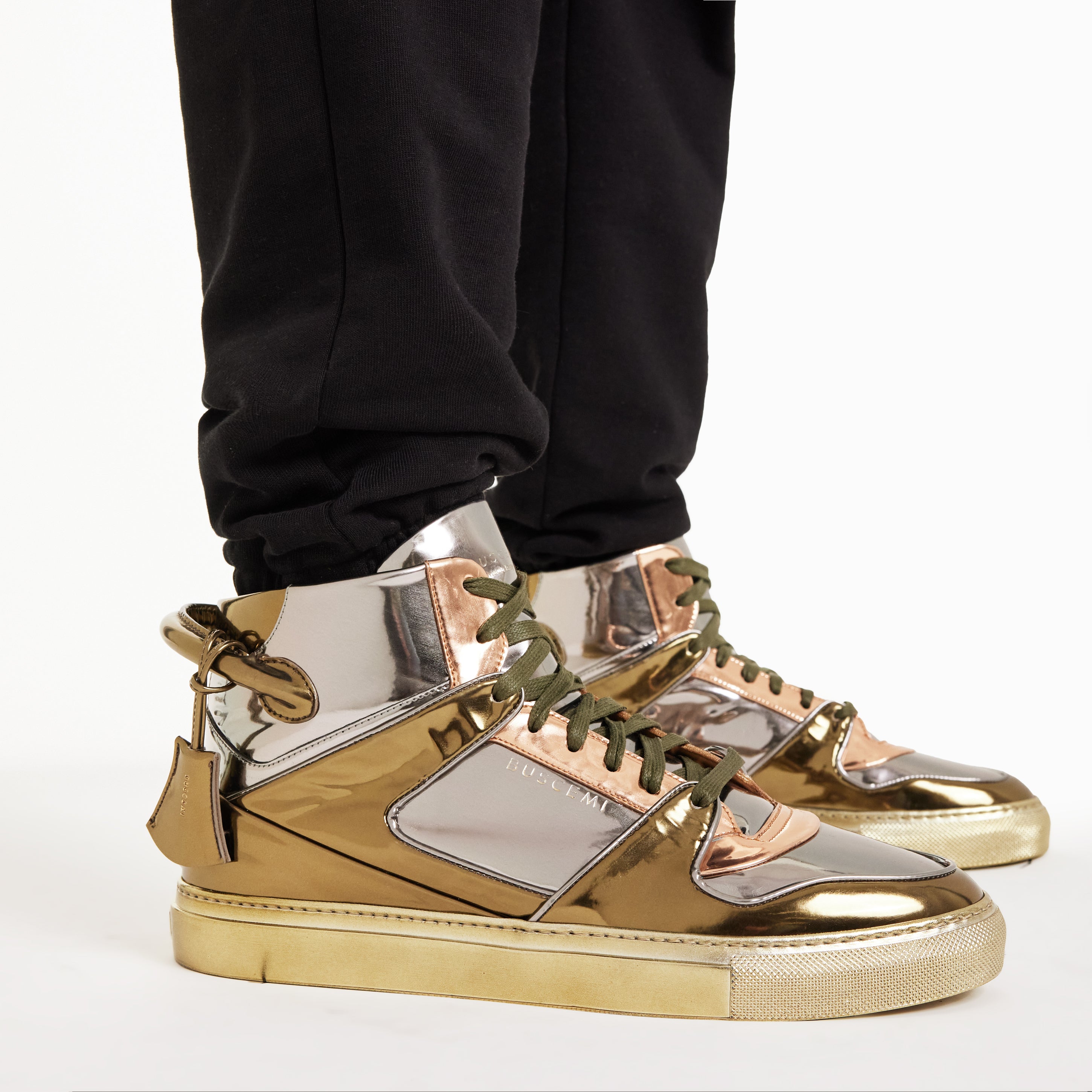 BUSCEMI-MEN'S-BUSCEMI 110MM HIGH TOP LEATHER SNEAKER-Handmade in Italy from the finest Italian leathers and materials.