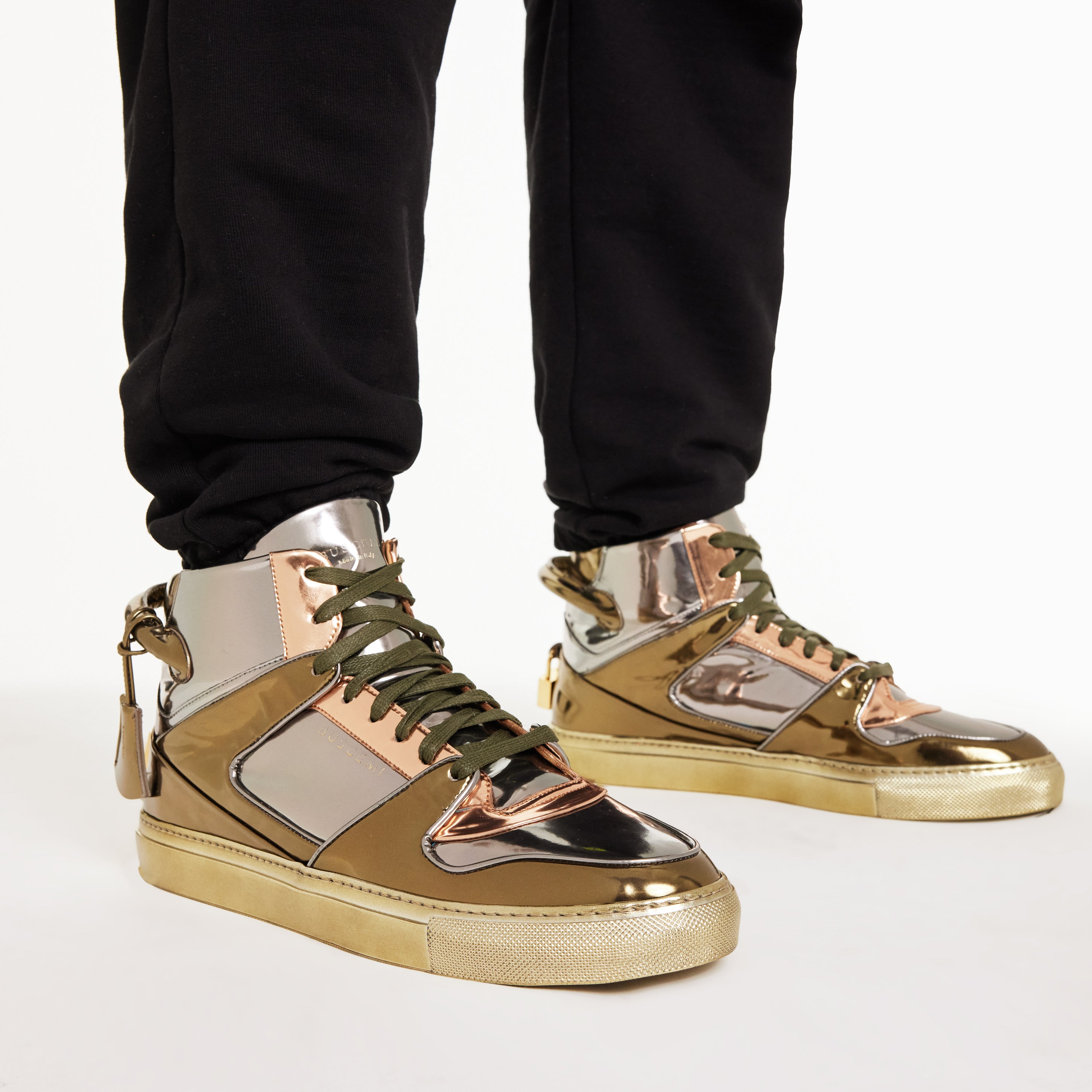 BUSCEMI-MEN'S-BUSCEMI 110MM HIGH TOP LEATHER SNEAKER-Handmade in Italy from the finest Italian leathers and materials.