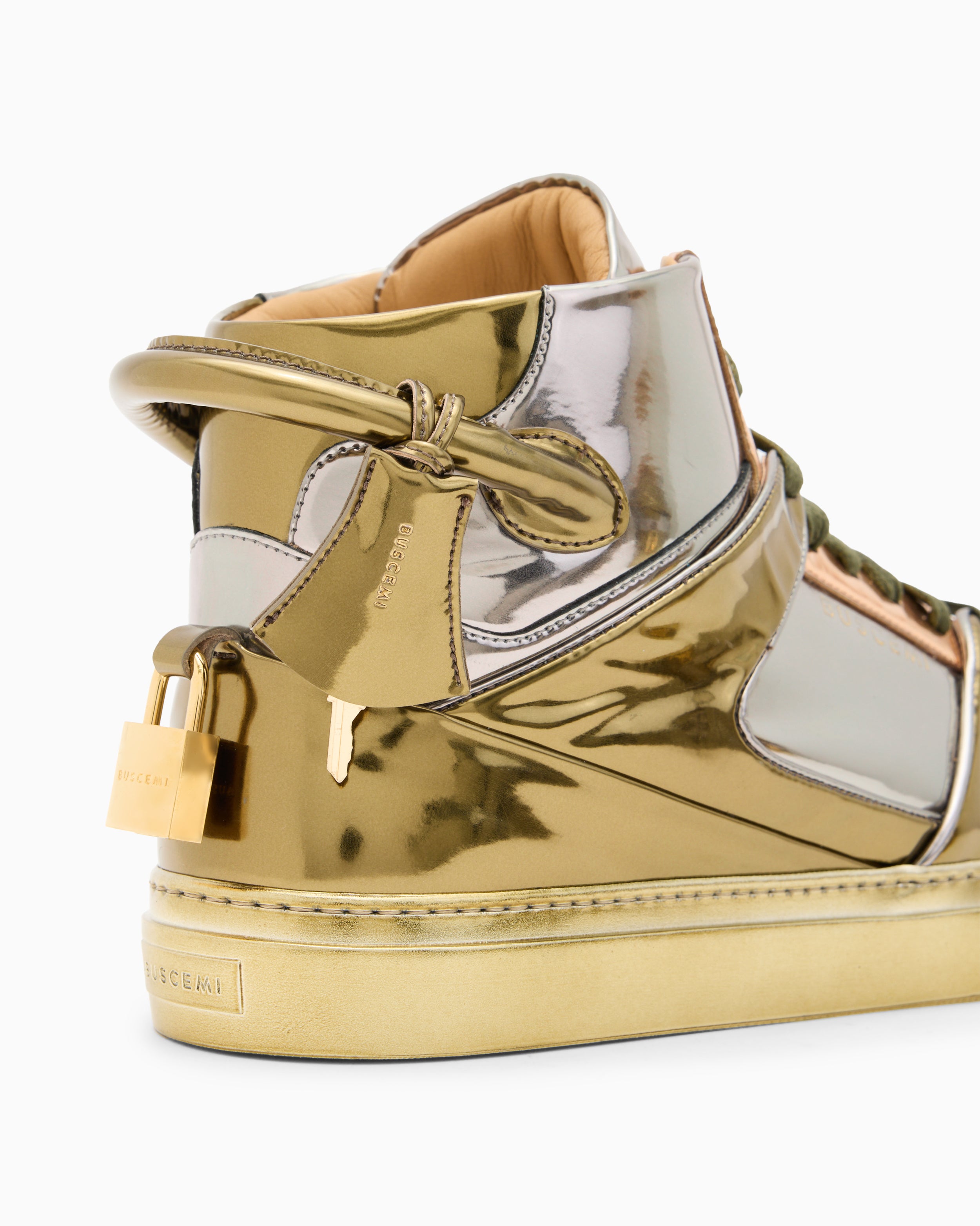 BUSCEMI-MEN'S-BUSCEMI 110MM HIGH TOP LEATHER SNEAKER-Handmade in Italy from the finest Italian leathers and materials.