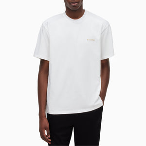 T-SHIRT WITH METAL LOGO | Optic White