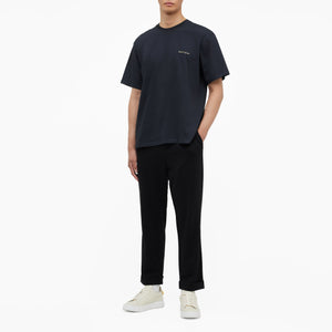 T-SHIRT WITH METAL LOGO | Navy