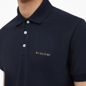 POLO WITH METAL LOGO | Navy